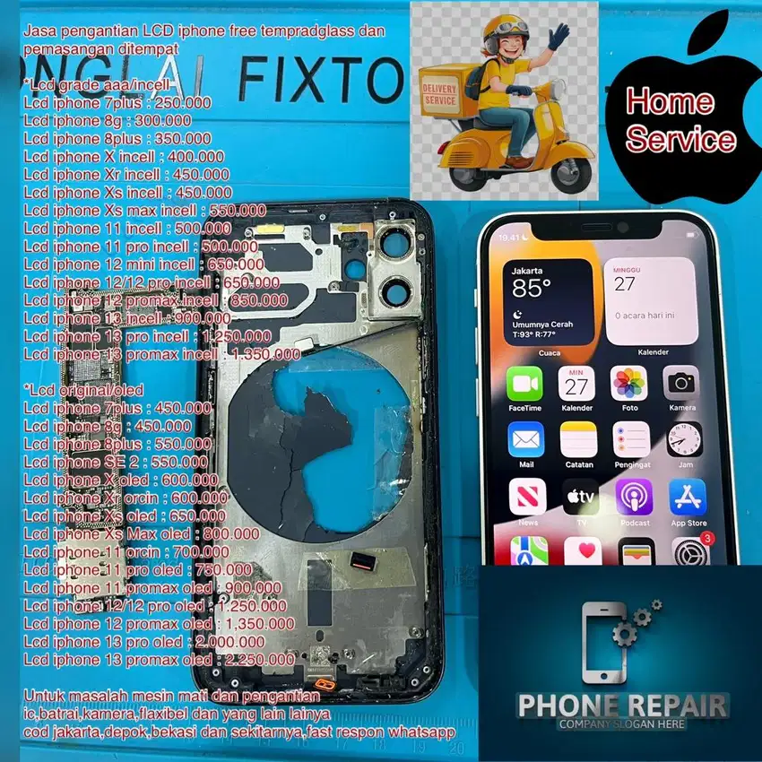 Lcd Iphone 7/8/X/11/12 Home Service