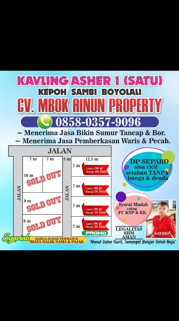 Promo Tanah murah 90 m2 hanya 50juta Kepoh, Sambi, Boyolali