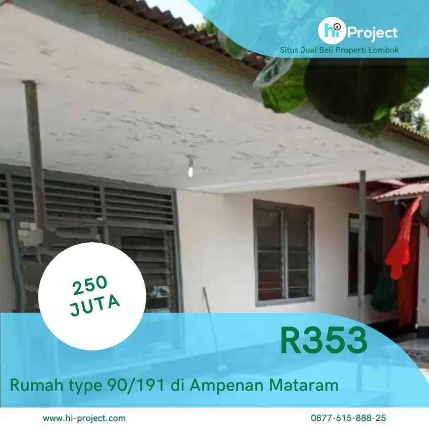 Rumah Lombok type 90/191 M² di Ampenan Mataram R353