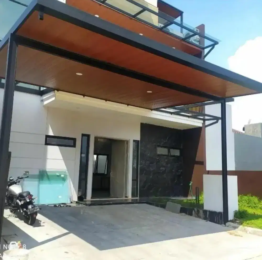 Kanopi baja ringan alderon plafon pvc list plang grc dan talang air