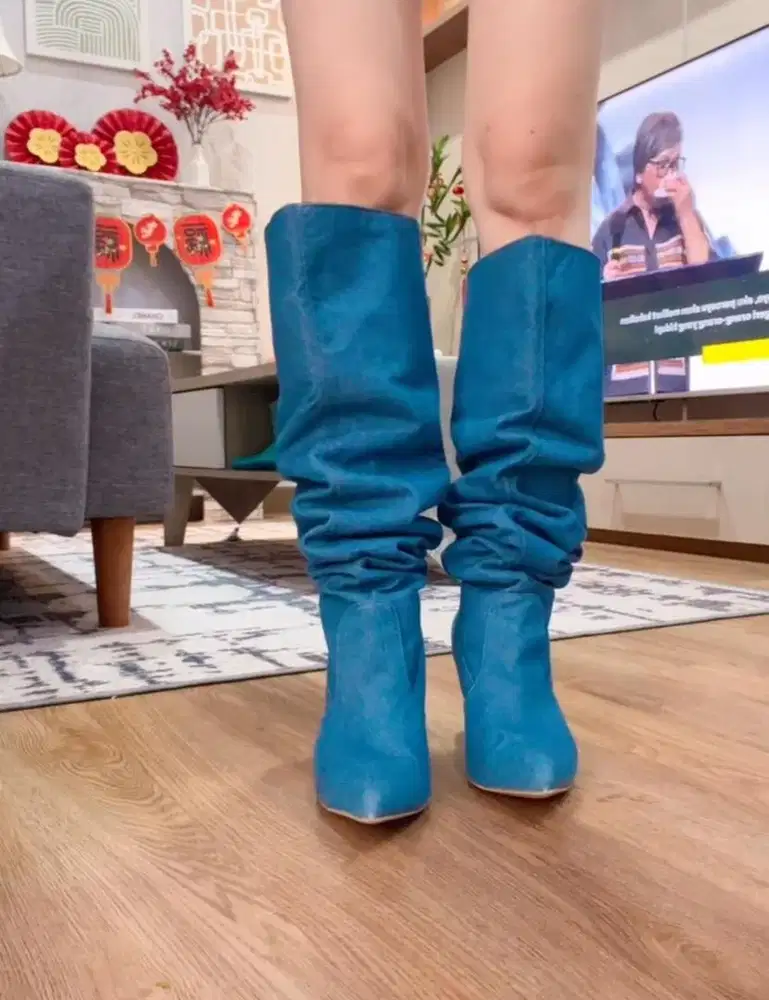 High Heel Long Boots Autumn New Denim size 38 (baru pake sekali)