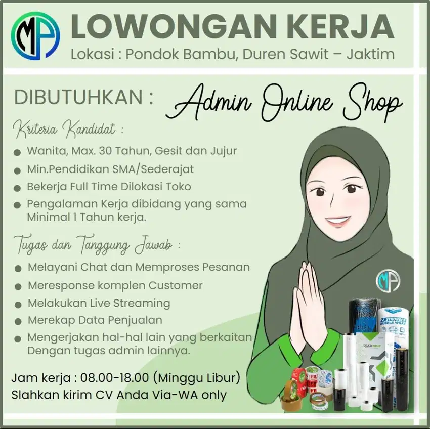 Lowongan Admin Online Shop