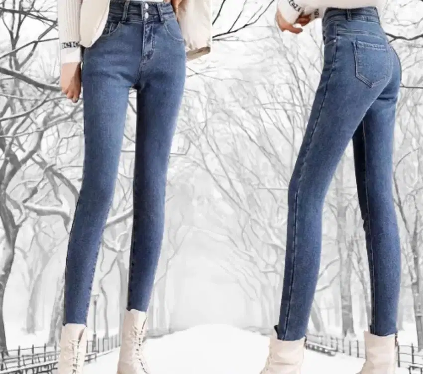 Jeans winter wanita longjohn musim dingin salju