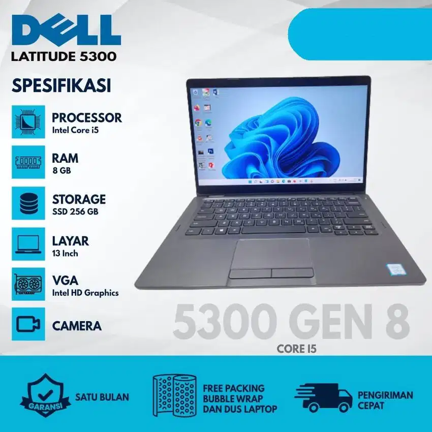 LAPTOP DELL LATITUDE 5300 CORE I5 GEN8 RAM 8/256GB MURAH BAGUS M-WKJ