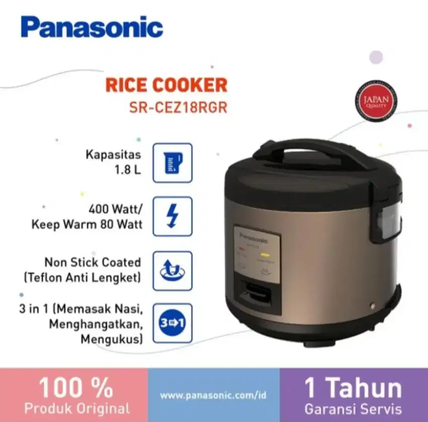 Rice Cooker Panasonic SR-CEZ18 JUAL RUGI 100% BARU