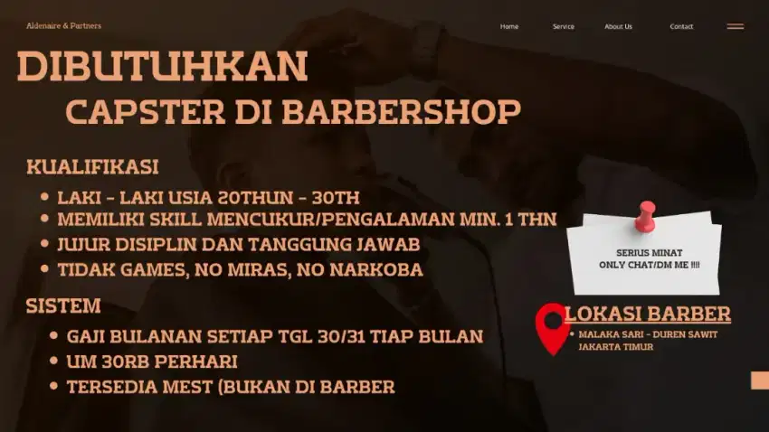 Lowongan Kerja untuk Barbermen Capster Tukang Cukur di Barbershop