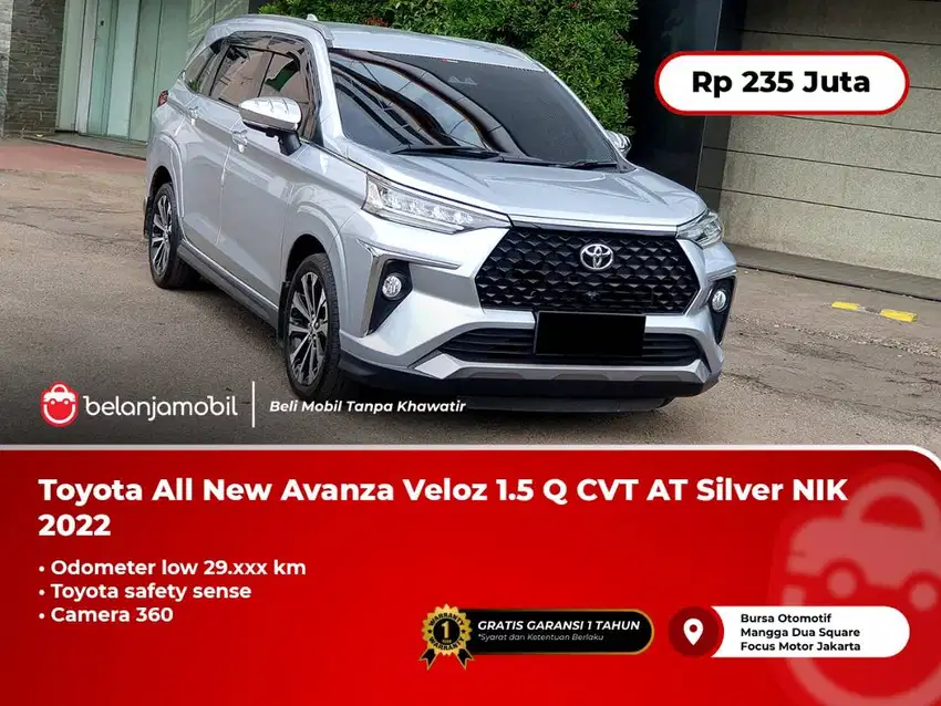 [LOW KM] Toyota All New Avanza Veloz 1.5 Q CVT TSS AT Silver 2022/2023