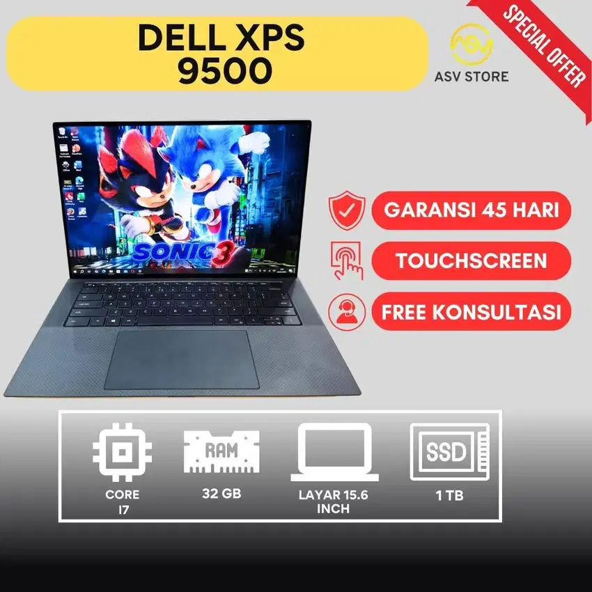 DELL XPS 9500 CORE I7 10750H NVIDIA GTX 1650 4K TOUCHSCREEN