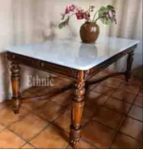 Meja makan marmer kolonial 100x200cm