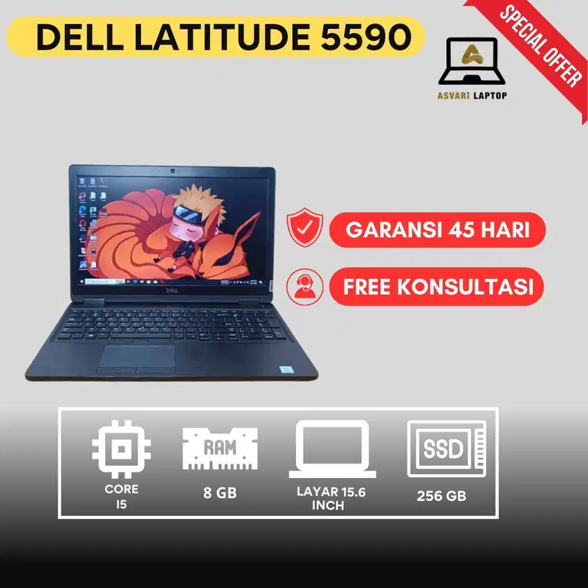 DELL LATITUDE 5590 CORE I5 8350U RAM 8GB SSD 256GB