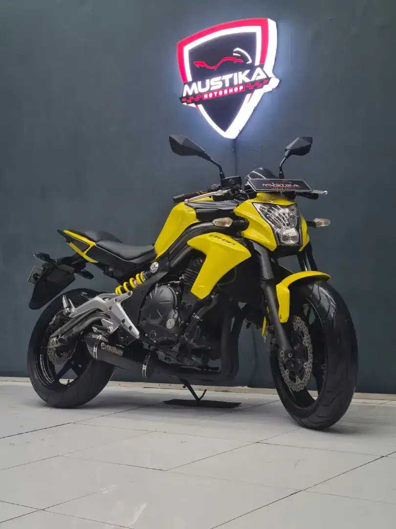 Perfect Condition!!Kawasaki ER6N 2012 Yellow Pajek Baru Mulus-Mustika