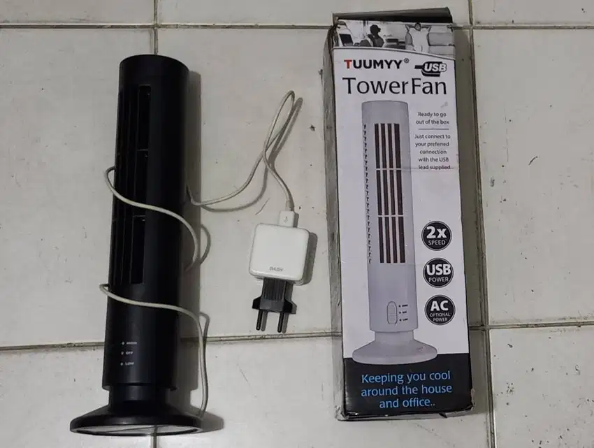 Kipas Angin Meja/USB Tower Fan,Merk Tuumyy,ada 2 Speed,murah,NET