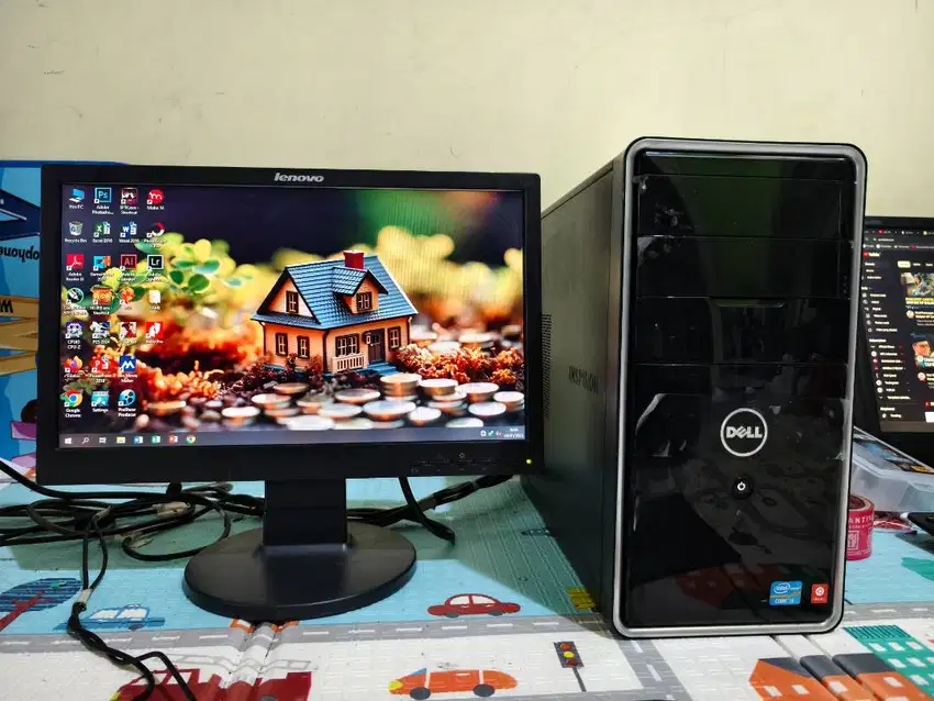 Sepaket PC Dell i7 3.8ghz ram 16gb monitor 19inch fisk bagus siappakai