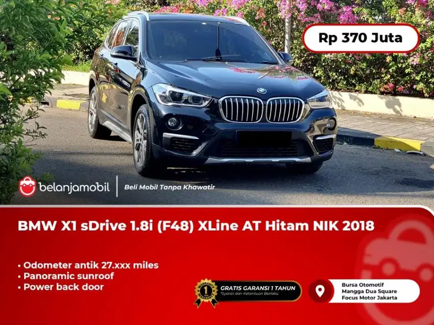 [ MILES 27RB ] BMW X1 X 1 sDrive 1.8i (F48) XLine AT Hitam 2018/2019