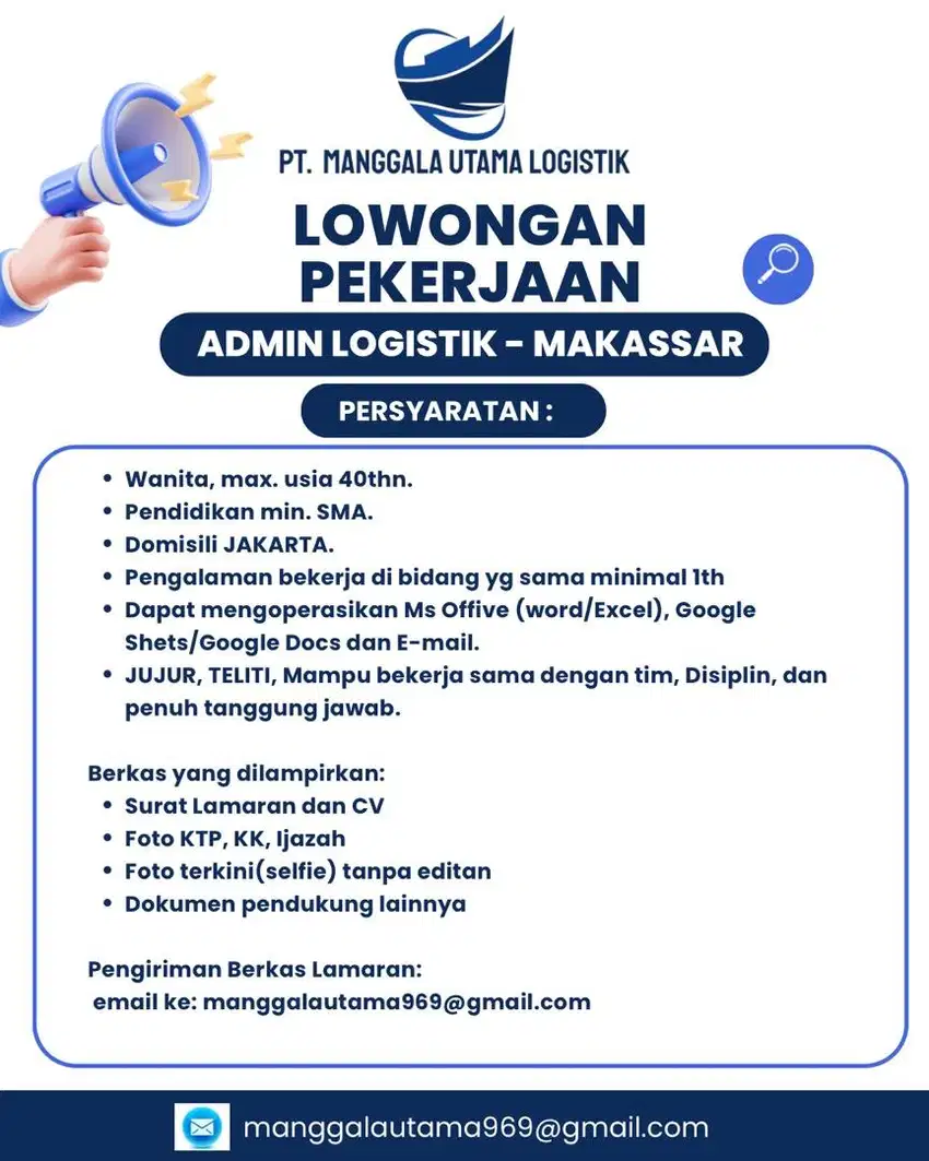 Admin Logistik Makassar