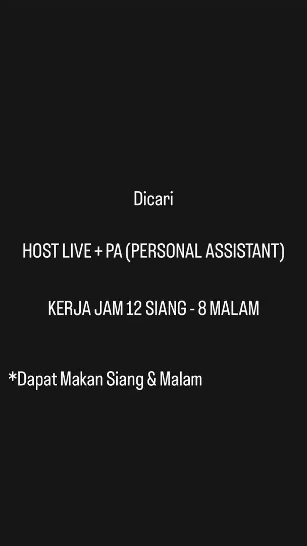 HOST LIVE STREAMING SHOPEE PERSONAL ASSISTANT SURABAYA TIMUR