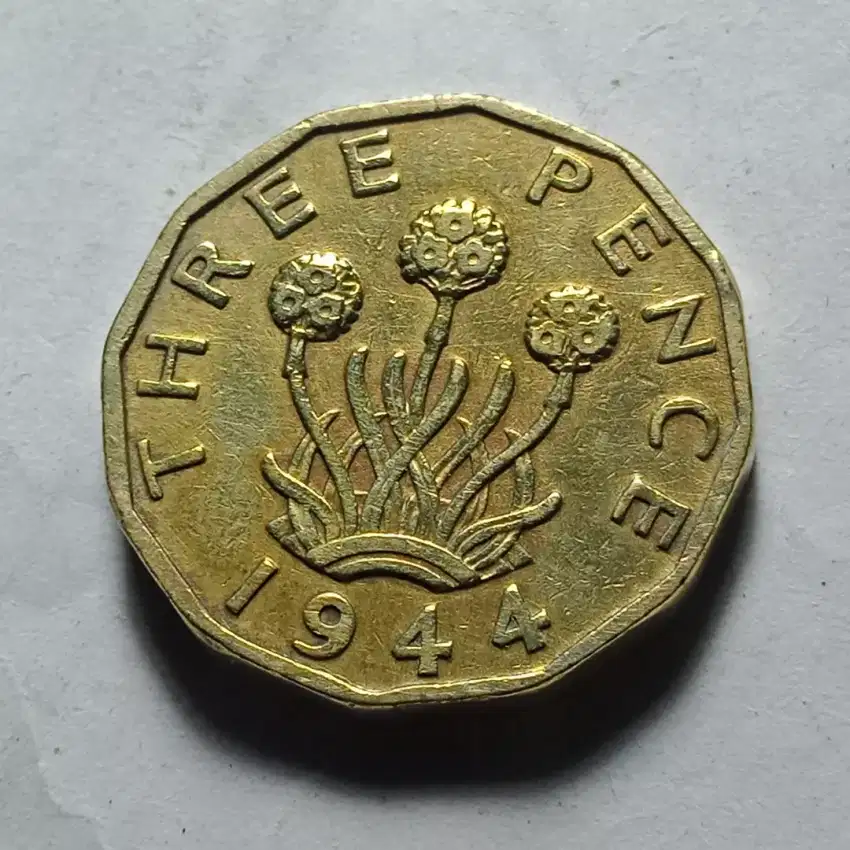 PROMO KOIN 1944 KING GEORGIVS 3 PENCE INGGRIS KOLEKSI MURAH