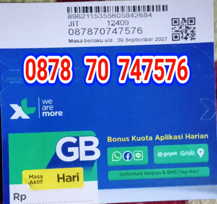 Nomor cantik kartu perdana XL seri naik 747576