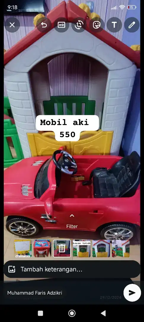 Mobil Aki accu merah mobil remote besar