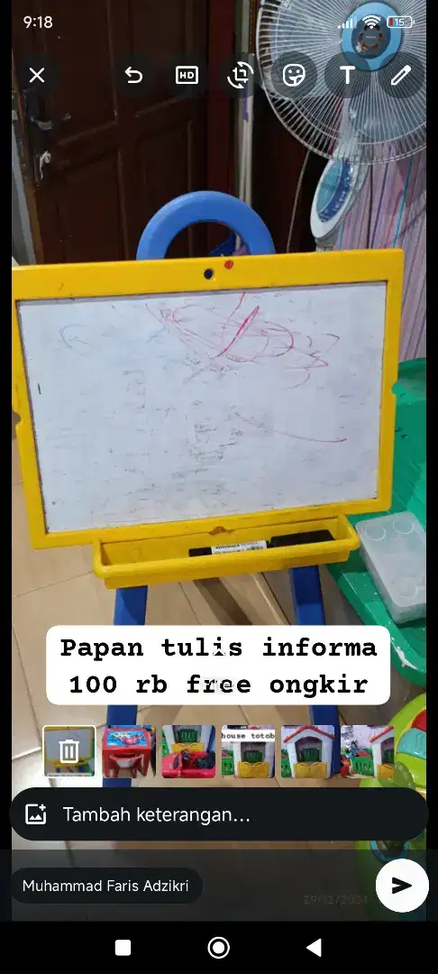 Papan tulis 2 sisi whiteboard