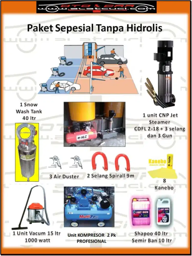 Paket Cuci Mobil dan Motor Special Tanpa Hidrolik