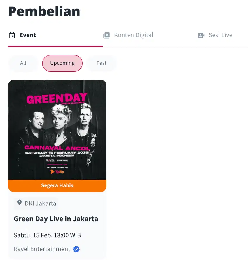 Tiket Konser Greenday Green Day Live In Jakarta Cat 2B