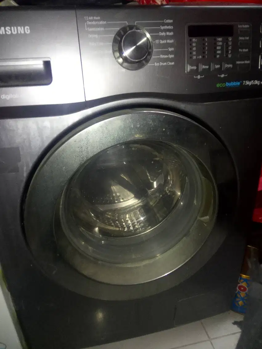 Dryer Washer Samsung Ecobubble Front Load Laundry Pengering Otomatis