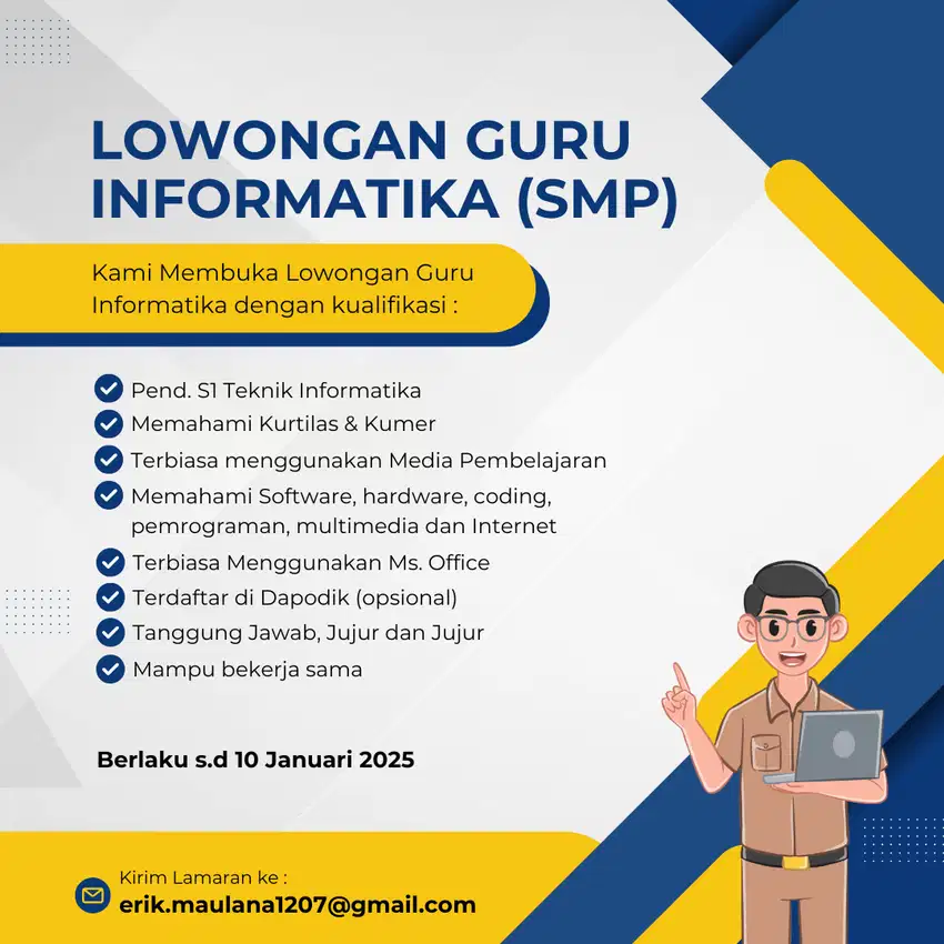 LOWONGAN GURU INFORMATIKA (SMP)