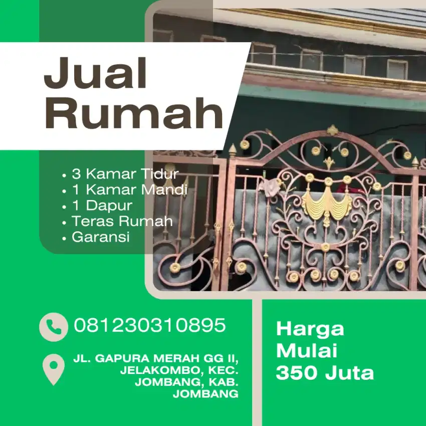 Jual Rumah Area Jombang (Dekat Alun-Alun Jombang dan Rumah Sakit)