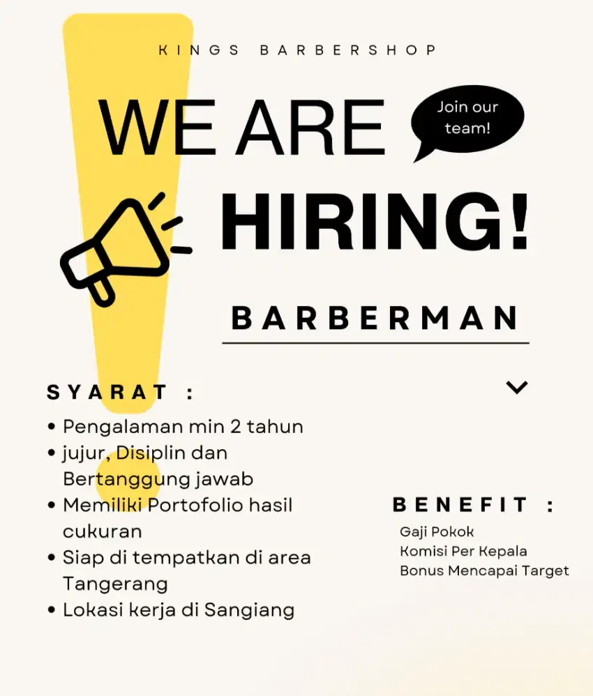 Lowongan Barberman Capster Tangerang