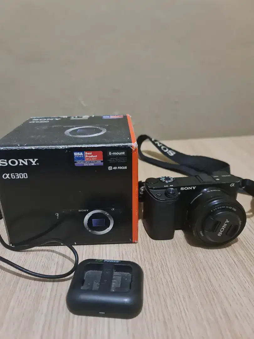 Sony a6300 lensa kit 2 baterai origial fullset