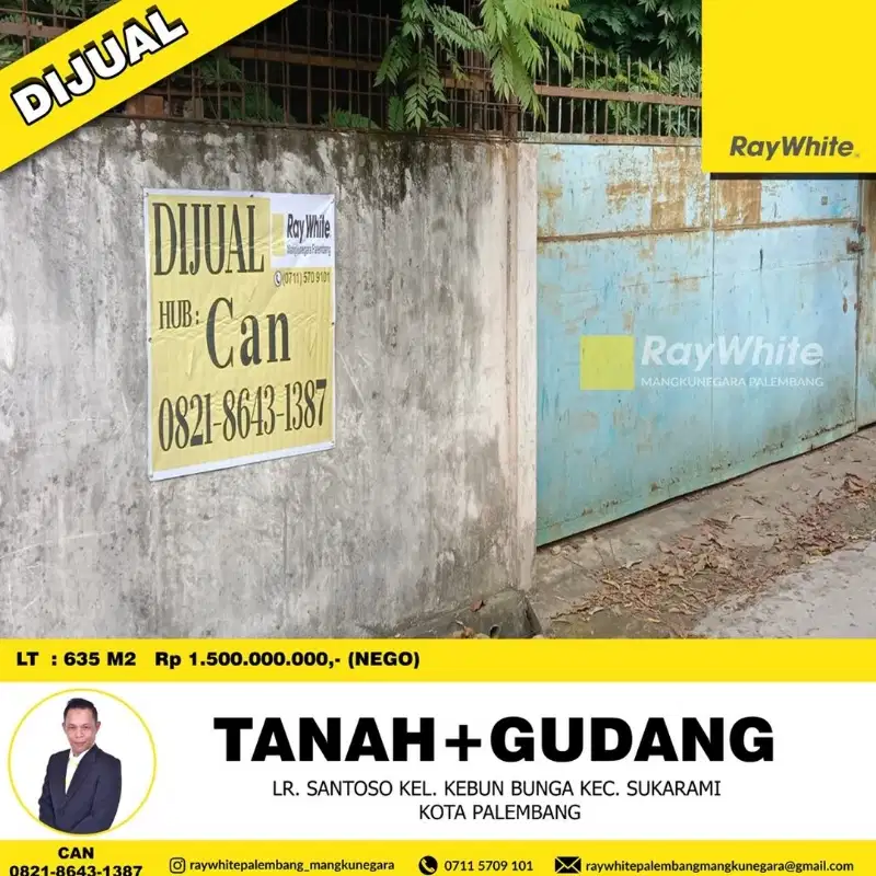 DIJUAL TANAH + GUDANG KEBUN BUNGA