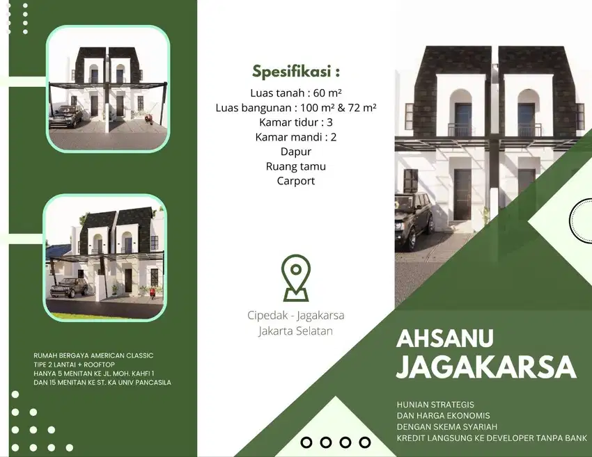 HUNIAN SYARIAH MINIMALIS DI JAGAKARSA JAKARTA SELATAN UNIT ON PROGRESS