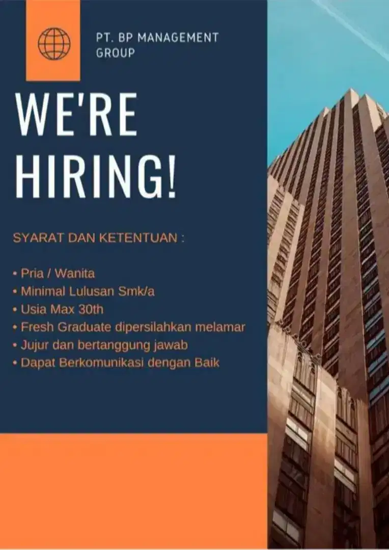 Lowongan kerja, bagian staff admin