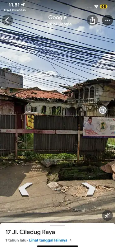 di jual tanah lokasi strategis di samping metro cipulir