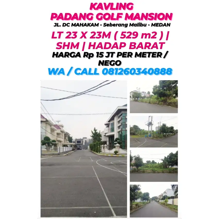 DI JUAL KAVLING DI KOMPLEK PADANG GOLF MANSION