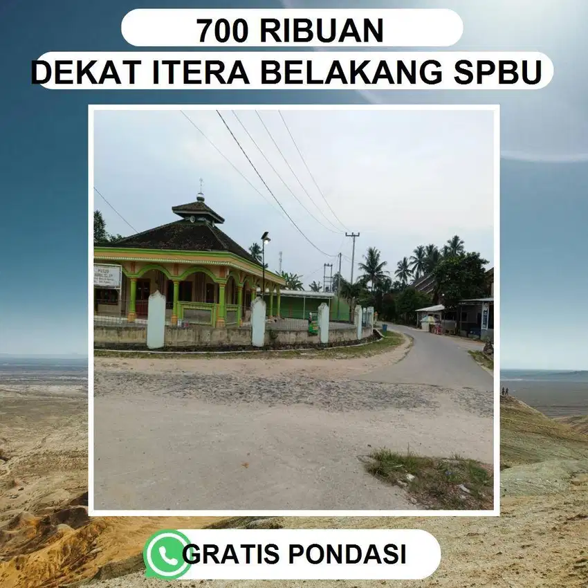 TANAH ITERA TERMURAH BELAKANG POM BENSIN