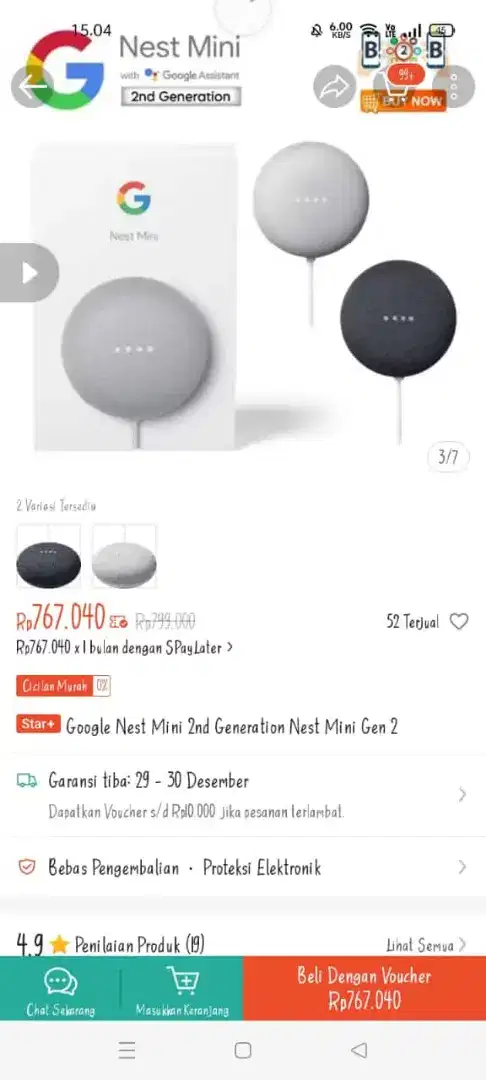 Di jual google nest 2nd mini generation