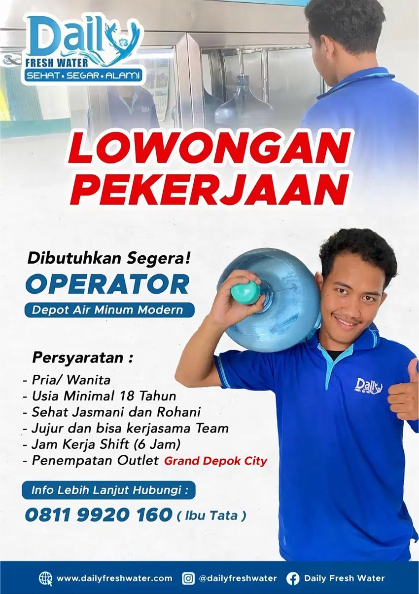 Operator Air Minum Paruh Waktu