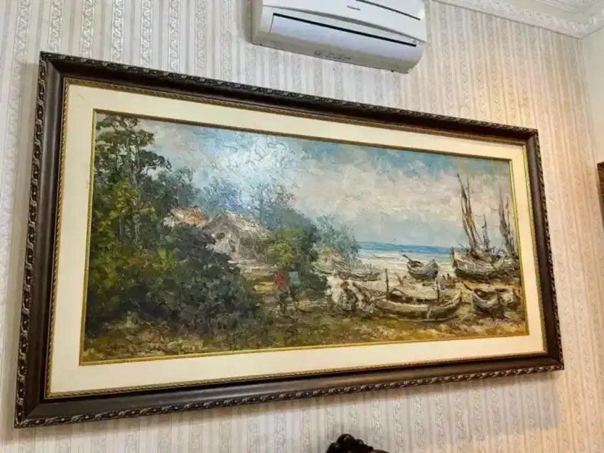 Lukisan Kampung Nelayan Karya Mozes Moses Misdy
