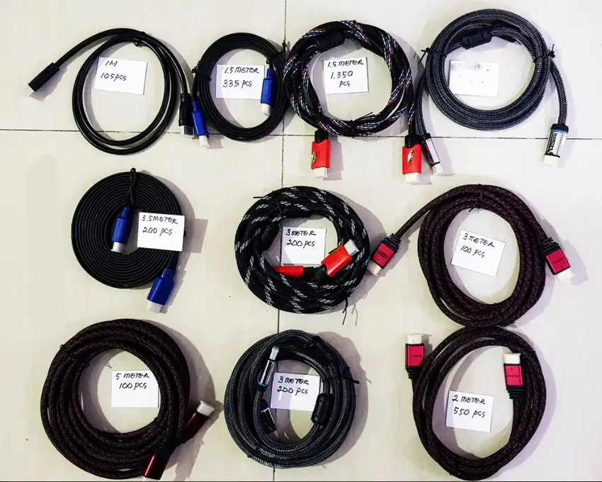 HDMI 2 meter merah  harga  6600/pcs  minimal 200 pcs
