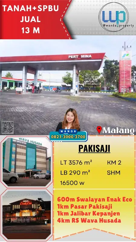 Dijual Tanah Bonus SPBU Aktif di Pakisaji Malang