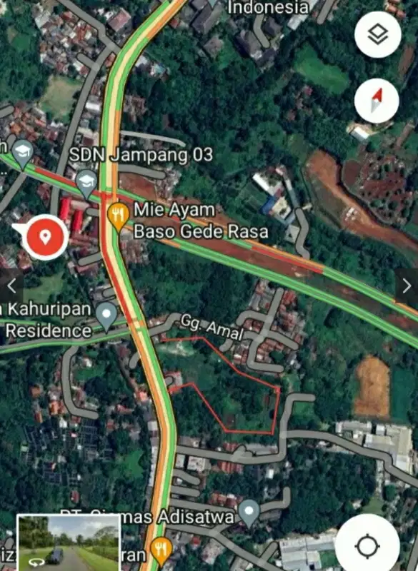 tanah jl raya Parung telaga kahuripan turun harga murah