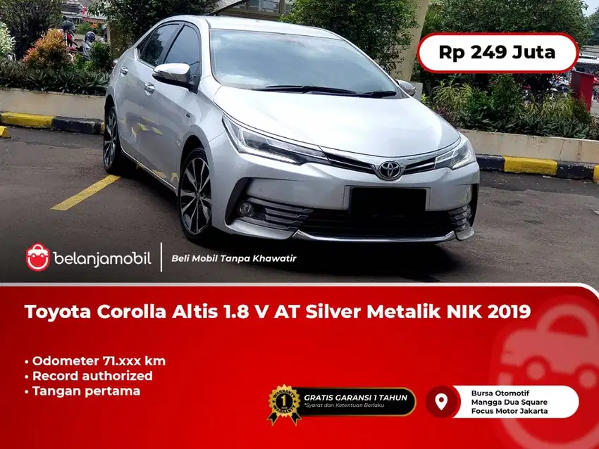 [WARRANTY] Toyota Corolla Altis 1.8 V AT Silver Metalik 2019/2020