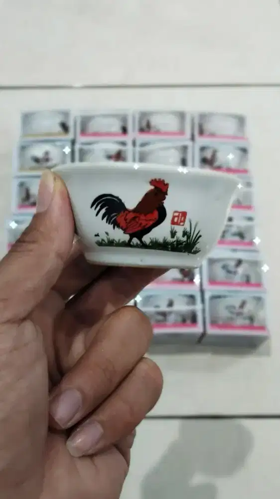 JUAL MURAH & BARU 100% . MANGKOK MINI AYAM JAGO + BOX THANK YOU