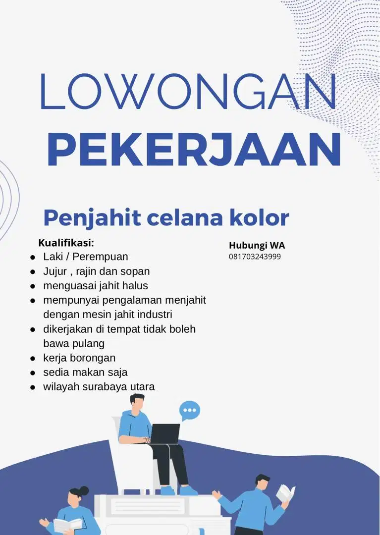 Lowongan Penjahit Celana Kolor