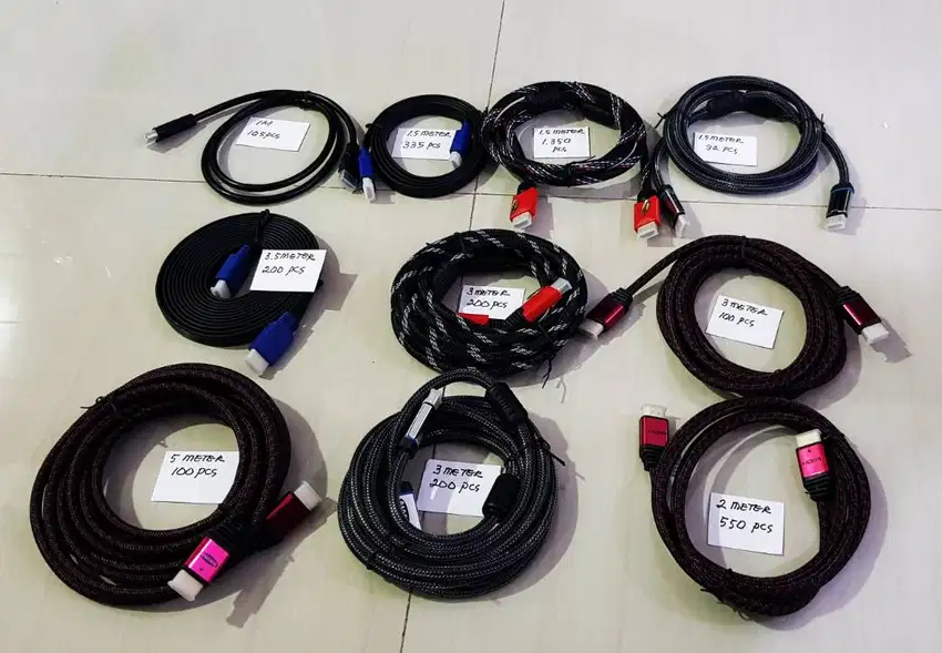 HDMI 5 meter merah  harga 10800/pcs  minimal 200 pcs