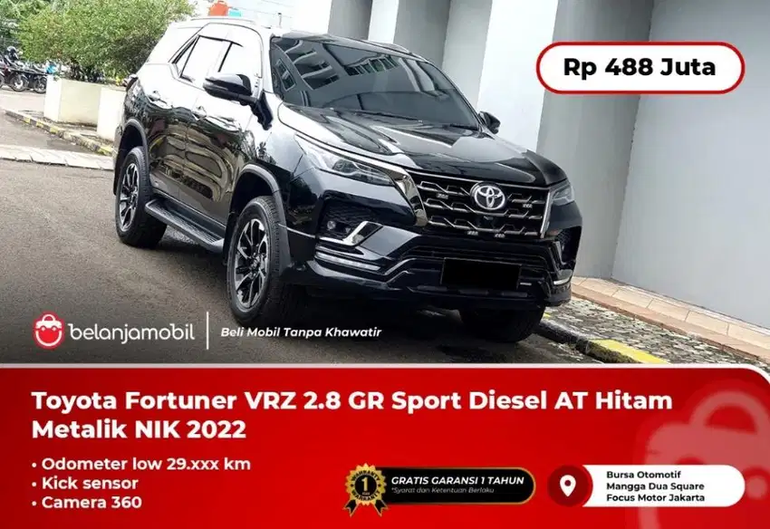 [ LOW KM ] Toyota Fortuner VRZ 2.8 GR Sport Diesel AT Hitam 2022/2023