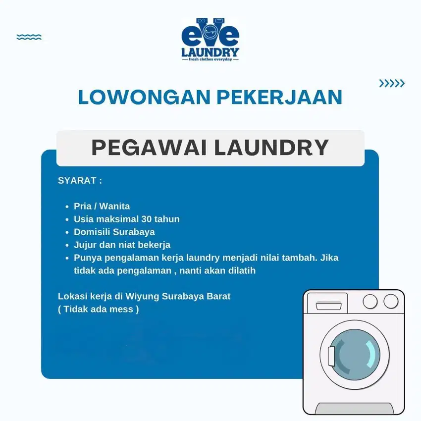 LOWONGAN KERJA LAUNDRY WIYUNG SURABAYA BARAT