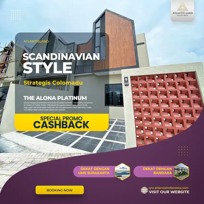 Rumah Scandinavian Style di Colomadu – SHM & Lokasi Strategis